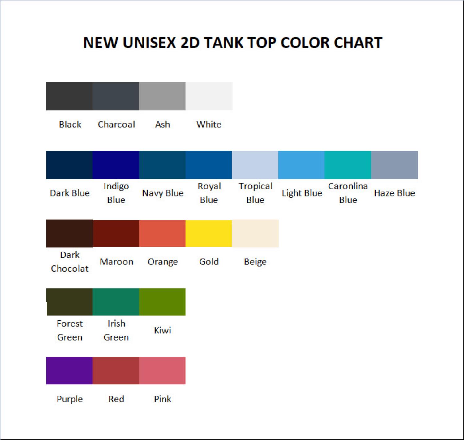 tank top color chart - The Walking Dead Shop