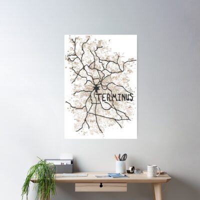 Alternative view of The Walking Dead Terminus Map Poster