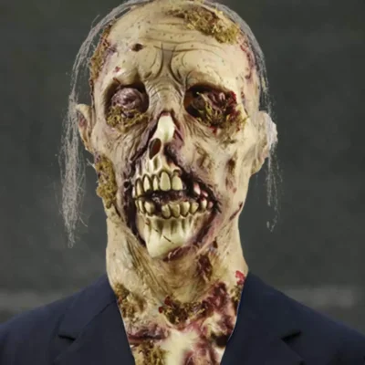 MAKEATREE Scary Walking Dead Zombie Head Mask Latex Creepy Halloween Costume Horror Adult Halloween Decoration Props